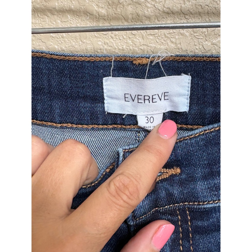 EVEREVE Women Blue High Rise Wide Leg Utility Seam Denim Jeans Size 30 - Picture 6 of 8